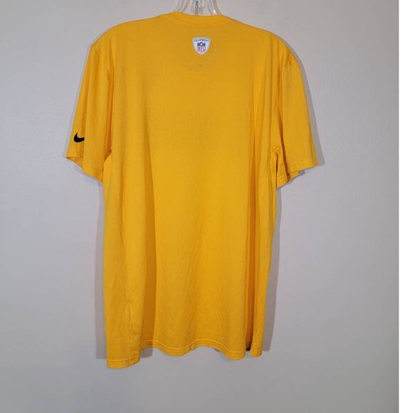 Nike Men Dri Fit Active NFL T-Shirt Steelers Graphic Print Pullover Yellow Large - Picture 3 of 7